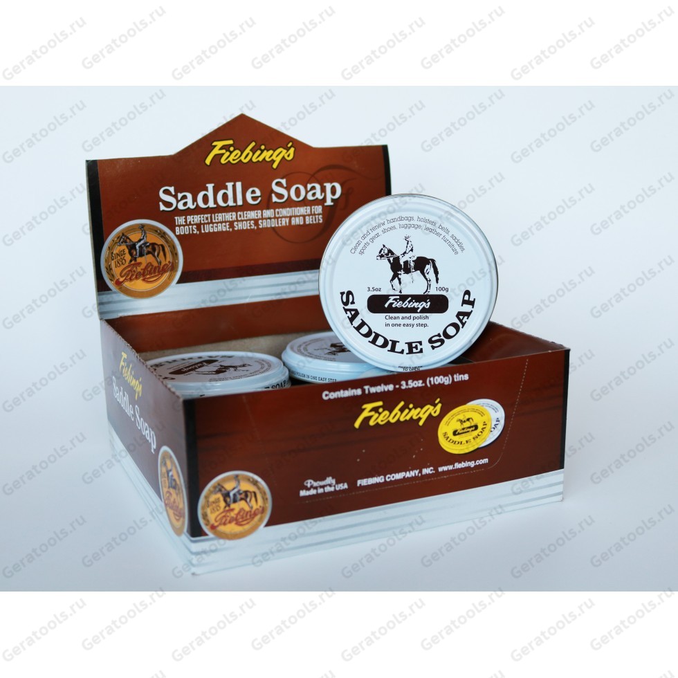 Седельное мыло Fiebing's Saddle Soap  цвет нейтральный 12oz. 354мл