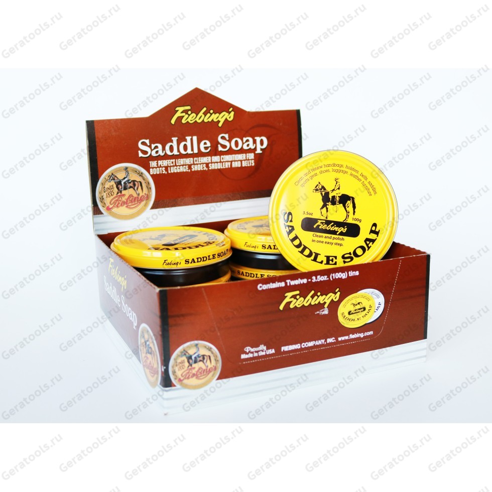 Седельное мыло  Fiebing's Saddle Soap  цвет-жёлтый 12oz. 354мл