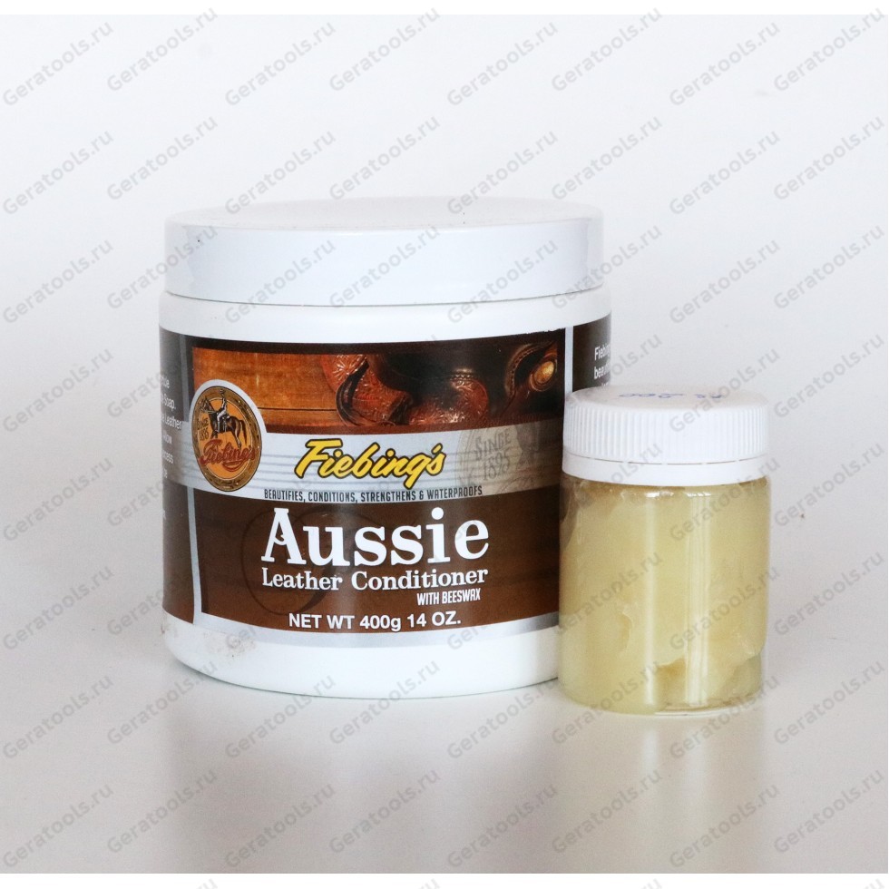 Финишный крем для кожи Fiebing's Aussie Leather Conditioner With Beeswax 15OZ (400гр)  и 50мл